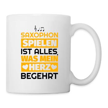 Saxophon Geschenke - Tasse - Weiß - Rechts