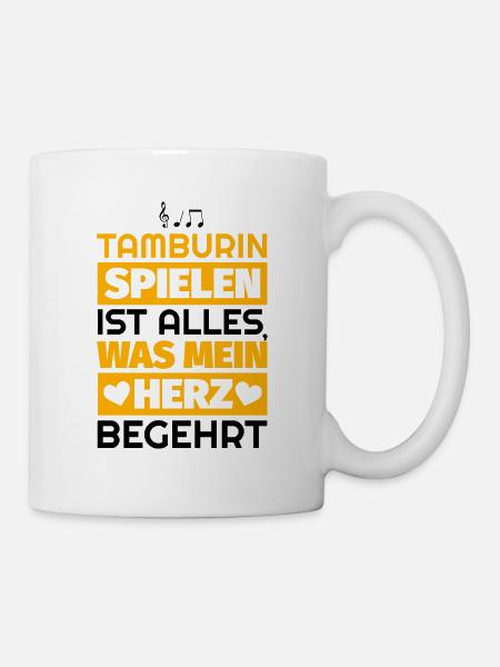 Tamburin Geschenke - Tasse - Weiß