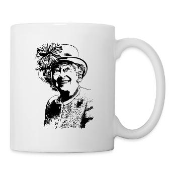 Queen II Elizabeth Silhouette Porträt - Tasse - Weiß - Rechts