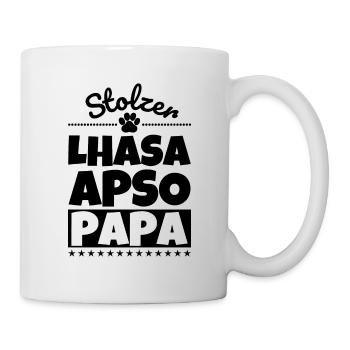 Lhasa Apso lustig Herrchen Hund - Tasse - Weiß - Rechts