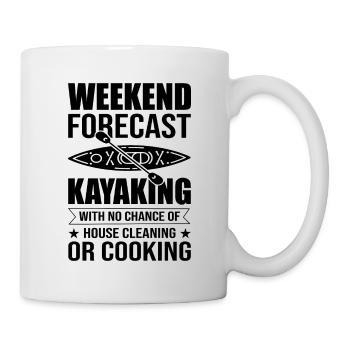 Weekend Foreacst 100% Chance Of Kayaking Rower Row - Tasse - Weiß - Rechts
