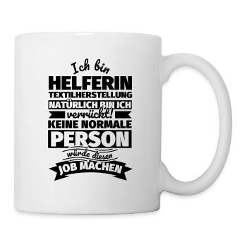Helferin Textilherstellung Geschenke - Tasse - Weiß - Rechts