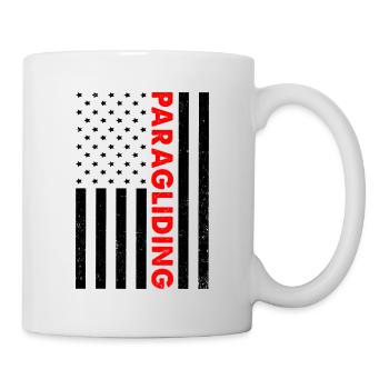 Retro Graphic Paragliding Paraglider Parachute Sky - Tasse - Weiß - Rechts