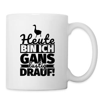 Gans lustiger Spruch Gans lustig Gänseliebhaber - Tasse - Weiß - Rechts