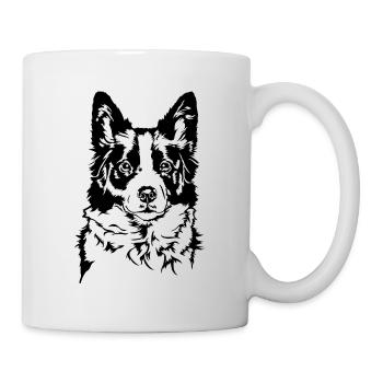BORDER COLLIE Portrait Chiens de troupeau Chiens Wilsigns - Mug blanc - blanc - Droite