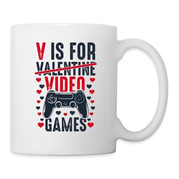 V stands for Video Games - Gamer Saying funny - Mug - white - Right