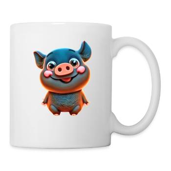 cute cartoon PIG BLACK - Mug - white - Right