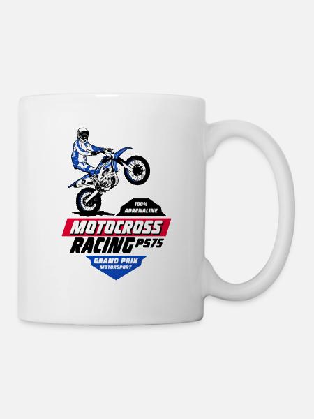 Moto Cross - Motocross - Supercross - Tasse - Weiß