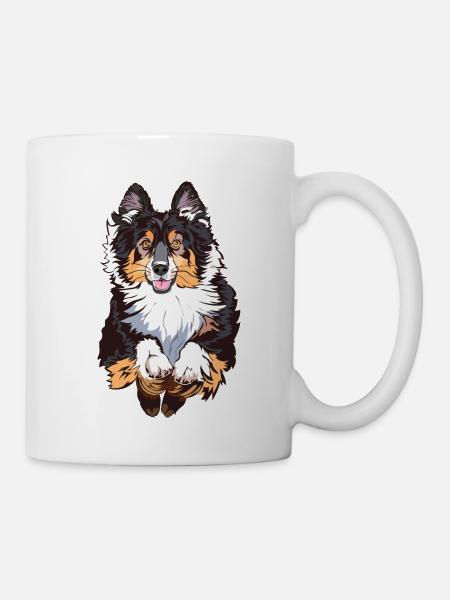 berger australien noir tricolore - Mug blanc - blanc