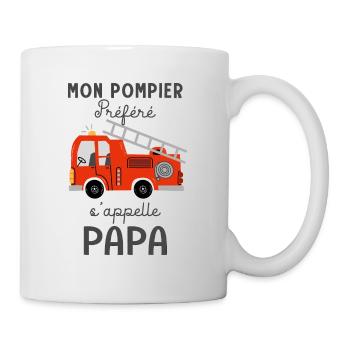Papa Pompier prefere Papa Naissance Grossesse - Mug blanc - blanc - Droite