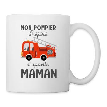 Maman Pompier mon pompier prefere Maman - Mug blanc - blanc - Droite