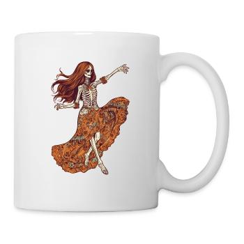 joyeux squelette hippie des années 60 des années 70 - Mug blanc - blanc - Droite