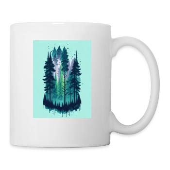 pine forest landscape - Mug - white - Right