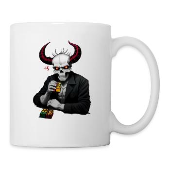 Crâne cornu | Détruit son cube de puzzle - Mug blanc - blanc - Droite