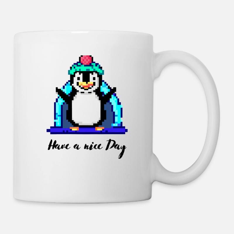 Bonne journée pingouin - Mug blanc - blanc
