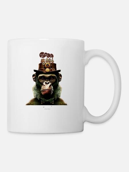 Peace Steampunk Train - Tasse - Weiß