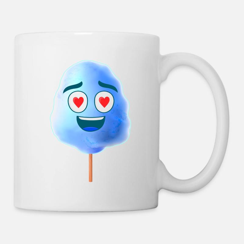 Barbe à papa bleu - Mug blanc - blanc