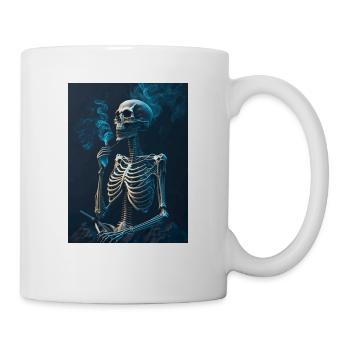 Skeleton smokes - Mug - white - Right
