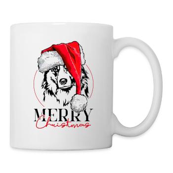 Santa Australian Shepherd Merry Christmas Wilsigns - Tasse - Weiß - Rechts