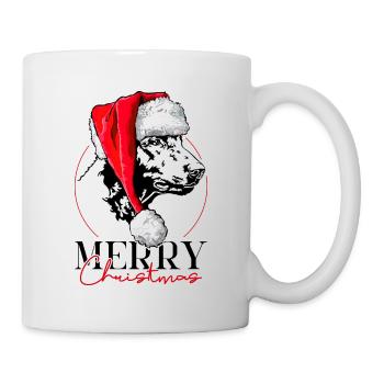 Père Noël Retriever à poil bouclé joyeux Noël chiens - Mug blanc - blanc - Droite
