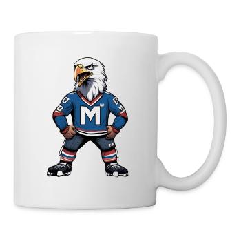 Fier aigle avec la lettre M - Mug blanc - blanc - Droite