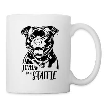 Loved by a Staffie Staffordshire Bull Terrier Dog - Mug - white - Right