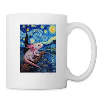 axolotl van gogh style sternennacht - Tasse - Weiß - Rechts