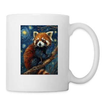 roter panda, van gogh, style - Tasse - Weiß - Rechts