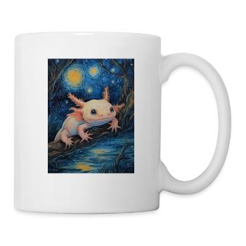 axolotl, van gogh, sternennacht - Tasse - Weiß - Rechts