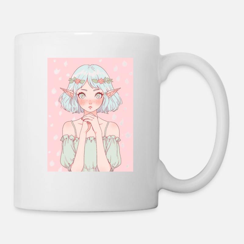 anime, anime girl, anime mädchen, elfe - Tasse - Weiß
