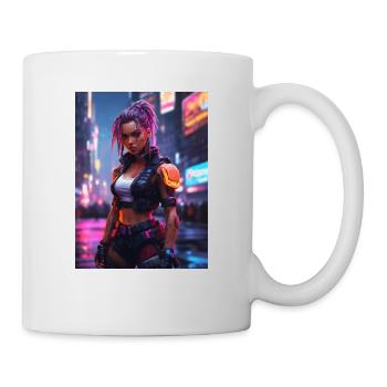 Cyberpunk Girl Cyborg - Tasse - Weiß - Rechts