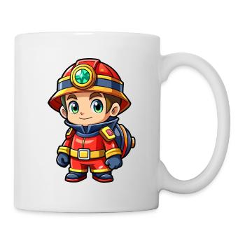Héros en rouge le pompier - Mug blanc - blanc - Droite