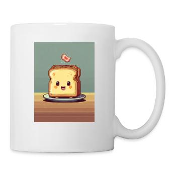 Pixelart Toasbrot - Tasse - Weiß - Rechts