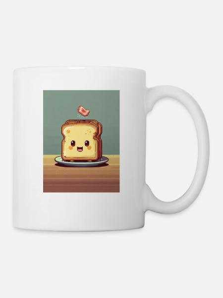 Pixelart Toasbrot - Tasse - Weiß