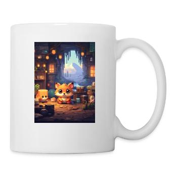 Pixelart Fuchs - Tasse - Weiß - Rechts