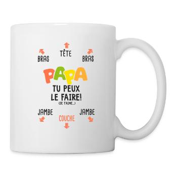 papa tu peux le faire naissance bébé - Mug blanc - blanc - Droite