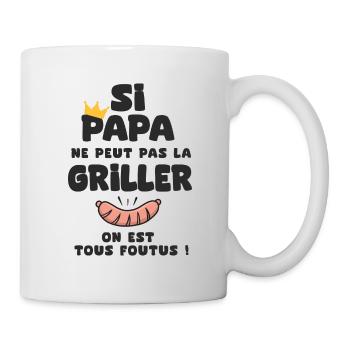 papa roi barbecu cadeau papa fête des pères - Mug blanc - blanc - Droite
