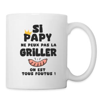 papy roi barbecu cadeau papi fête des pères - Mug blanc - blanc - Droite