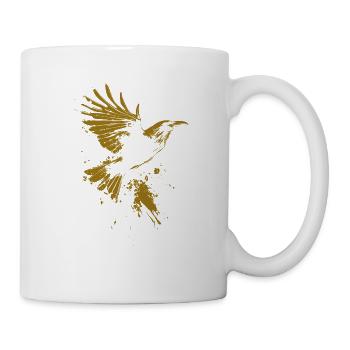 Corbeau doré - Mug blanc - blanc - Droite
