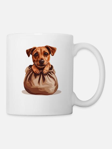 Pocket Pup – Your faithful companion in a pouch - Mug - white