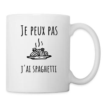Je peux pas j'ai spaghetti. - Mug blanc - blanc - Droite