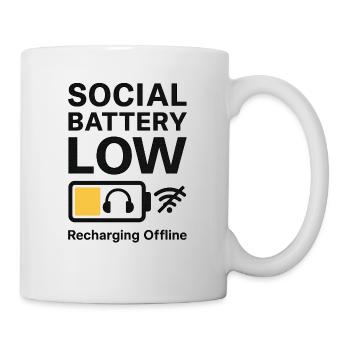 Social Battery Low – Recharging Offline - Mug - white - Right