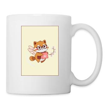 Cute Fox with Wings & Package – Anime Style! - Mug - white - Right