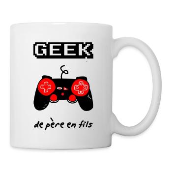 geek de père en fils,geek,gaming,papa - Mug blanc - blanc - Droite