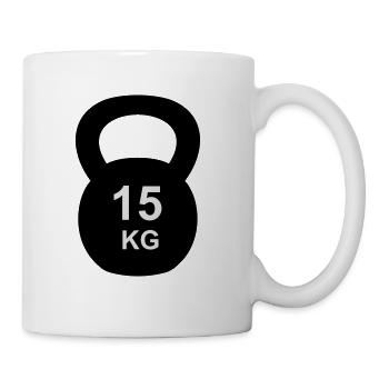 Kettlebell 10 kg - Tasse - Weiß - Rechts