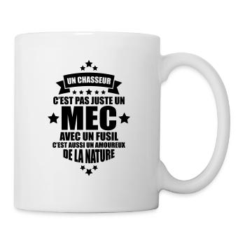 un chasseur c'est un amoureux de la nature - Mug blanc - blanc - Droite