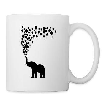 Elefant Luftballon Freude Spiel Spass Geschenk - Tasse - Weiß - Rechts