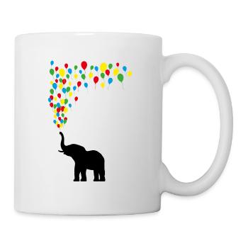 Elefant Luftballon Freude Spiel Spass Geschenk - Tasse - Weiß - Rechts