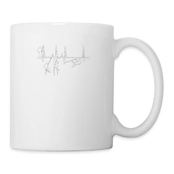 Mountain Climber Heartbeat Graphic Mountaineering - Mug - white - Right