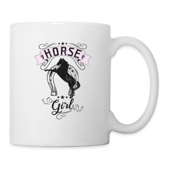 Fille cheval-cheval - Mug blanc - blanc - Droite